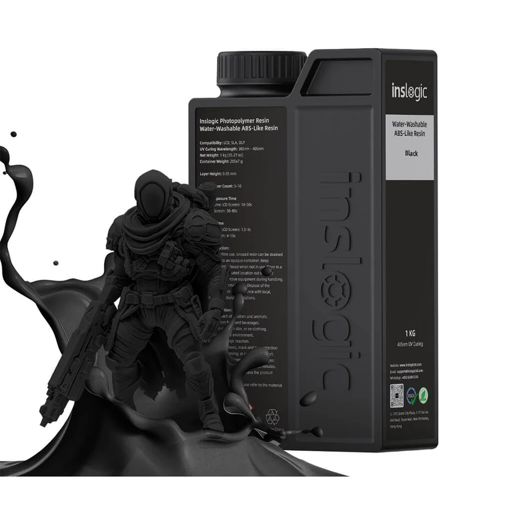 RESINA WATER WASHABLE ABS LIKE - BLACK - INSLOGIC
